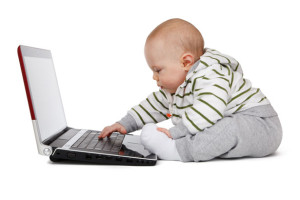 baby with laptop